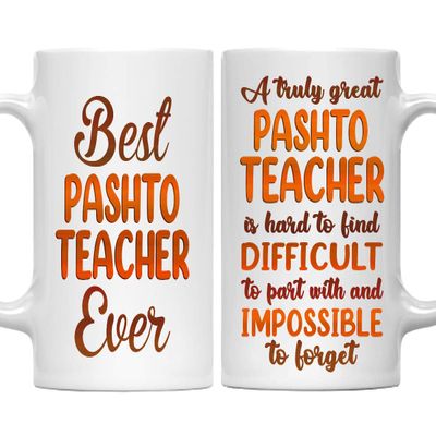 MONIZILUCKY Gifts For Pashto Teacher - Best Pashto Teacher Ever Mug - Pashto Teacher Gifts - 11oz White Ceramic Mug for Office, Women, Men, Work Friends, Coworkers - Thanksgiving, Christmas Gift