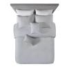 Bed, 5 Piece Jasper Bedding Comforter Set, Pleated Velvet, Queen, Grey view 2