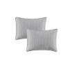 Bed, 5 Piece Jasper Bedding Comforter Set, Pleated Velvet, Queen, Grey view 4