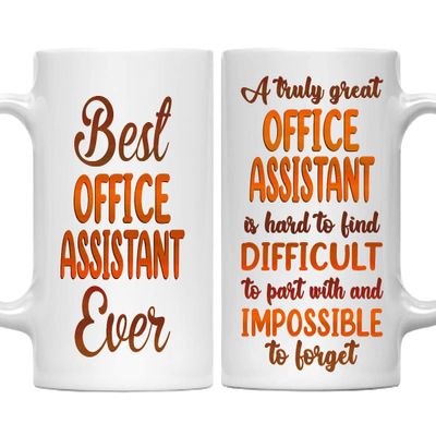 MONIZILUCKY Gifts For Office Assistant - Best Office Assistant Ever Mug - Office Assistant Gifts - 11oz White Ceramic Mug for Office, Women, Men, Work Friends, Coworkers - Thanksgiving, Christmas Gift