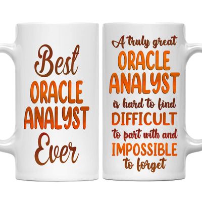 MONIZILUCKY Gifts For Oracle Analyst - Best Oracle Analyst Ever Mug - Oracle Analyst Gifts - 11oz White Ceramic Mug for Office, Women, Men, Work Friends, Coworkers - Thanksgiving, Christmas Gift