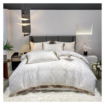 Bed, Bedding Set Cotton Bed Sets Soft Duvet Cover Elasticated Bed Sheet Pillowcases Queen Size