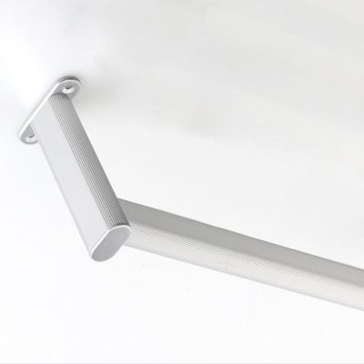 Top Mounted Closet Rod, Oval Wardrobe Tube/ Clothes Hanging Bar for Bedroom Shower Hanger Support with Pipe Bracket, 25mm Thick Cabinets Pole, Palo Para Closet Para Colgar Ropa ( Color : Silver , Size