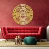 Aztec Calendar Metal Wall Art, Metal Mayan Calendar Wall Art, Southwest Decor, Aztec Metal Sign, Abstract Metal Wall Art, Round Metal Wall Decor, Metal Wall Decor for Living Room (24"x24" | 60x60 cm, Gold) view 1