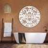 Aztec Calendar Metal Wall Art, Metal Mayan Calendar Wall Art, Southwest Decor, Aztec Metal Sign, Abstract Metal Wall Art, Round Metal Wall Decor, Metal Wall Decor for Living Room (30"x30" | 76x76 cm, White) view 1