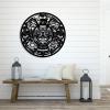 Aztec Calendar Metal Wall Art, Metal Mayan Calendar Wall Art, Southwest Decor, Aztec Metal Sign, Abstract Metal Wall Art, Round Metal Wall Decor, Metal Wall Decor for Living Room (30"x30" | 76x76 cm, White) view 2