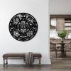 Aztec Calendar Metal Wall Art, Metal Mayan Calendar Wall Art, Southwest Decor, Aztec Metal Sign, Abstract Metal Wall Art, Round Metal Wall Decor, Metal Wall Decor for Living Room (30"x30" | 76x76 cm, White) view 3