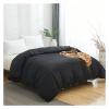 ADovz Bedding Cover White Duvet Cover Solid Color Comforter Cover Skin Friendly Fabric Quilt Cover Black King Size,Bed Sheets view 1