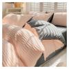 ADovz Soft Queen Size Bedding Set 4pcs, Solid Colour Duvet Cover Flat Sheets Pillowcase Zipper Closure,Bed Sheets view 2