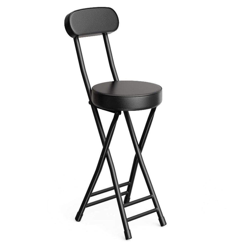 18inch Cushioned Padded Folding Bar Stool, Portable Chair Stool with 220lbs Capacity, for Kitchen Living Room Garden Camping