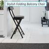 18inch Cushioned Padded Folding Bar Stool, Portable Chair Stool with 220lbs Capacity, for Kitchen Living Room Garden Camping view 4