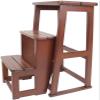 FLYIFE Portable Step Stool - Folding 3 Tread Ladder, Household Stair Chair Wood Stepladders for Kids & Adults, Lightweight Home Garden Tool 300 Lb Capacity view 1