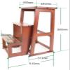 FLYIFE Portable Step Stool - Folding 3 Tread Ladder, Household Stair Chair Wood Stepladders for Kids & Adults, Lightweight Home Garden Tool 300 Lb Capacity view 2