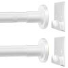CorkLatta White Shower Curtain Rod,1 Inch Diameter Stainless Steel Adjustable Spring Tension Rods 32 to 80",with Holders,Anti-Slip,Curtain Rods No Drilling(1 Pack) view 1