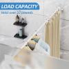 CorkLatta White Shower Curtain Rod,1 Inch Diameter Stainless Steel Adjustable Spring Tension Rods 32 to 80",with Holders,Anti-Slip,Curtain Rods No Drilling(1 Pack) view 3