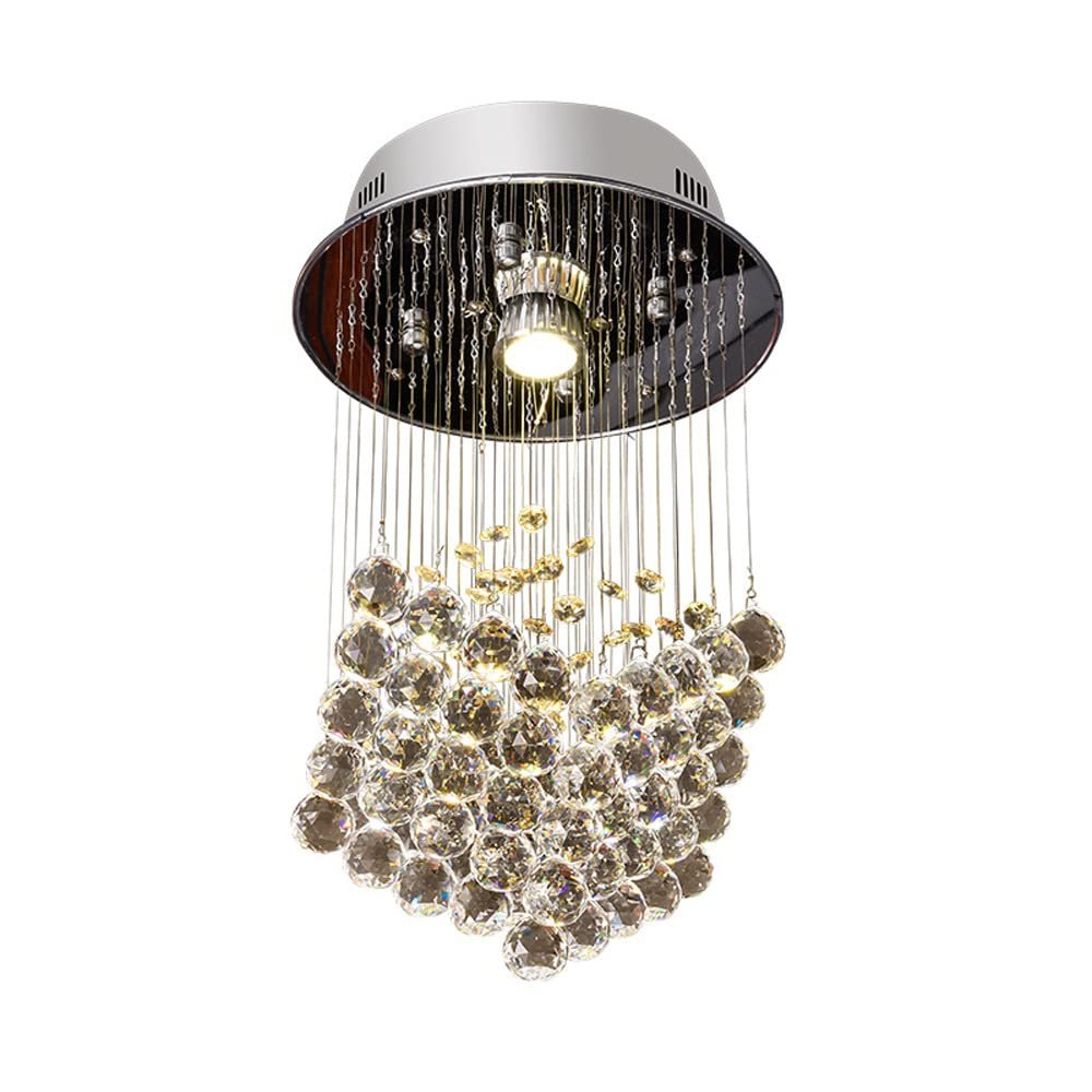 Modern Chandeliers Crystal, Simplicity Crystal Chandelier Interior LED Pendant Light Modern Children's Room Bedroom Ceiling Hanging Lamp Home Foyer Hallway Balcony Suspended Light Fixture D9.85in