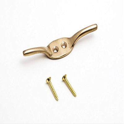 1 X 2 1/2 Inch Brass Cleat Hooks for Curtain Tiebacks with Screws