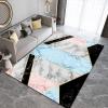 Yellow Lines Geometric Marble Area Rugs, Light Blue Black Gray White Pink Anti-Slip Modern Rug, Entrance Carpet Fuzzy Plush Soft Water Proof Apply to Nursery College Dorm Hotels,35ft/90 * 150cm view 3