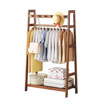 Bamboo Clothes Hanging Rack Portable Laundry Rack Cloest Organizer Garment Rack for Bedroom Guest Room Entryway and Bed Room/49Cm (69cm )