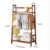 Bamboo Clothes Hanging Rack Portable Laundry Rack Cloest Organizer Garment Rack for Bedroom Guest Room Entryway and Bed Room/49Cm (69cm ) view 2