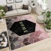 Abstract Geometric Marble Area Rugs, Black and Pink Gradient Quadrilateral Tiles Area Carpet, Apartment Carpet Easy to Clean Comfortable Feet Apply to Living Room Study,34ft/90 * 120cm view 2