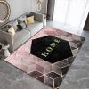 Abstract Geometric Marble Area Rugs, Black and Pink Gradient Quadrilateral Tiles Area Carpet, Apartment Carpet Easy to Clean Comfortable Feet Apply to Living Room Study,34ft/90 * 120cm view 3