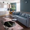 Abstract Geometric Marble Area Rugs, Black and Pink Gradient Quadrilateral Tiles Area Carpet, Apartment Carpet Easy to Clean Comfortable Feet Apply to Living Room Study,34ft/90 * 120cm view 4