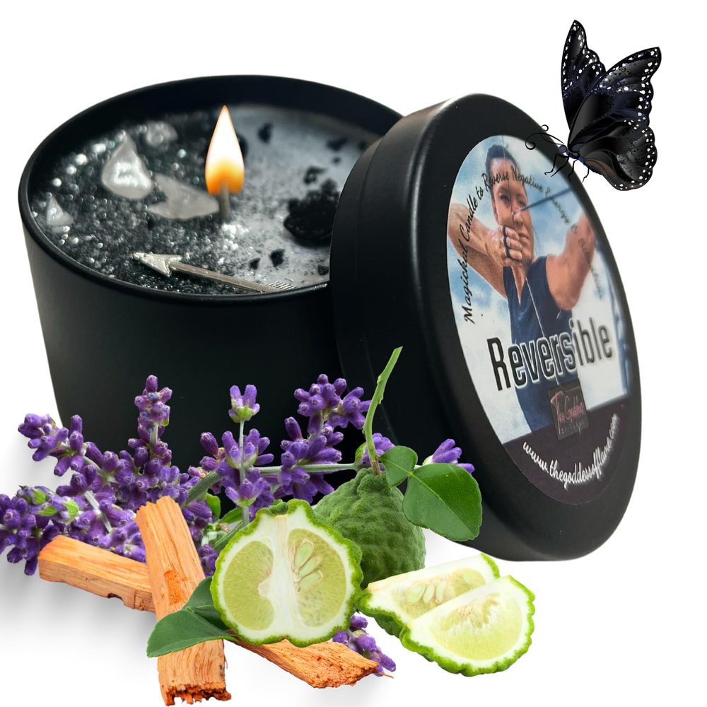 Reversible Magic Candle - Unhex, Uncross, Repel Negative Energy (Medium 8oz)