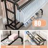 Clothes Rack on Wheels, Double-Rail Metal Garment Rack, Multifunctional Freestanding Clothing Rack Rail with Storage Shelf for Hanging Clothes/D/100 * 50 * 150Cm (D 80*50*150Cm) view 2