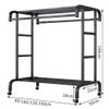Clothes Rack on Wheels, Double-Rail Metal Garment Rack, Multifunctional Freestanding Clothing Rack Rail with Storage Shelf for Hanging Clothes/D/100 * 50 * 150Cm (D 80*50*150Cm) view 3