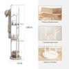 Wooden Coat Rack Freestanding Coat Rack Stand with 9 Hooks and 3 Storage Shelves, for Hanging Coats Jackets Hats Bags/White (White ) view 3
