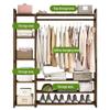 Bamboo Clothes Rack, Coat Stand Hanging Rail with Storage Shelves Portable Garment Freestanding Hanger for Bedroom and Entryway/70 * 30 * 150Cm (100*30*150cm ) view 4