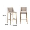 Benjara CID Kinn 27 Inch Counter Stool Chair Set of 2, Beige Velvet Upholstery view 2