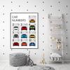 123 Car Number Nursery Poster Print Wall Art for Babies and Kids 10 Vehicles Covering Numbers 1 to 10-11x14" Satin Print (Unframed) - Gift for Car Enthusiast view 2