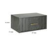 Benjara CID Lime 27" Nightstand- 1 Drawer- Brass Handles- Acacia Wood- Gray view 3