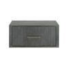 Benjara CID Lime 27" Nightstand- 1 Drawer- Brass Handles- Acacia Wood- Gray view 4