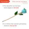 AliveRose Anniversary Day Gift for Momen Roses, Unique Design Gold Plated Rose for Anniversary Valentines Mothers Day Birthday Gifts (TealBlue Handmade with Crystal Vase) view 3