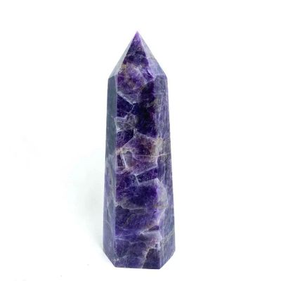 IPUDIS Natural Purple Dream Amethyst Quartz Obelisk Large Crystal Stone Wand forDecoration 1kg-1.2kg 1pc Home furnishings