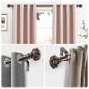 Curtain Rods 2 Pack 66 to 120 Inch, HOTOZON Curtain Rods for Windows, 3/4 Inch Single Drapery Rod with Netted Finials, Antique Bronze view 3