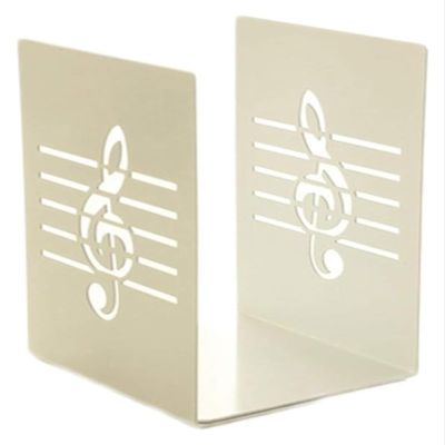 Book Ends Musical Note Bookend Book by Bookshelf Metal Bookend Supports Book Stopper Desktop Organizer for, School, Library, (Color : Light Green, Size : 2pair)