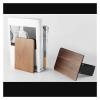 Book Ends Book Ends for Shelves Metal Base Book Stoppers Non-Skid Wood for Heavy Books Office Desk DVD (Color : 1 Pair Large) view 3