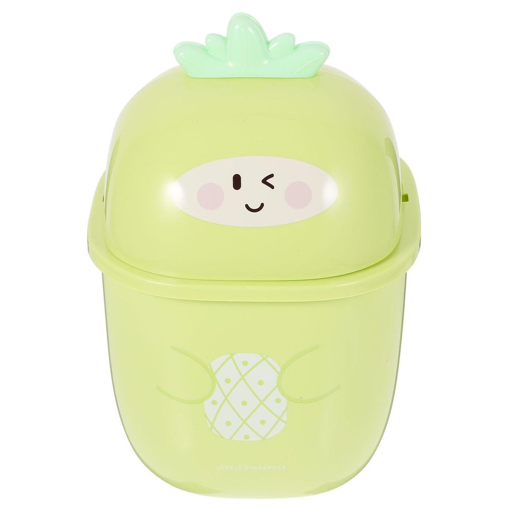 HOLIDYOYO Creative Pineapple Trash Can Lid Cute Desktop Garbage Container for Home Bedroom and Office Design for Spaces
