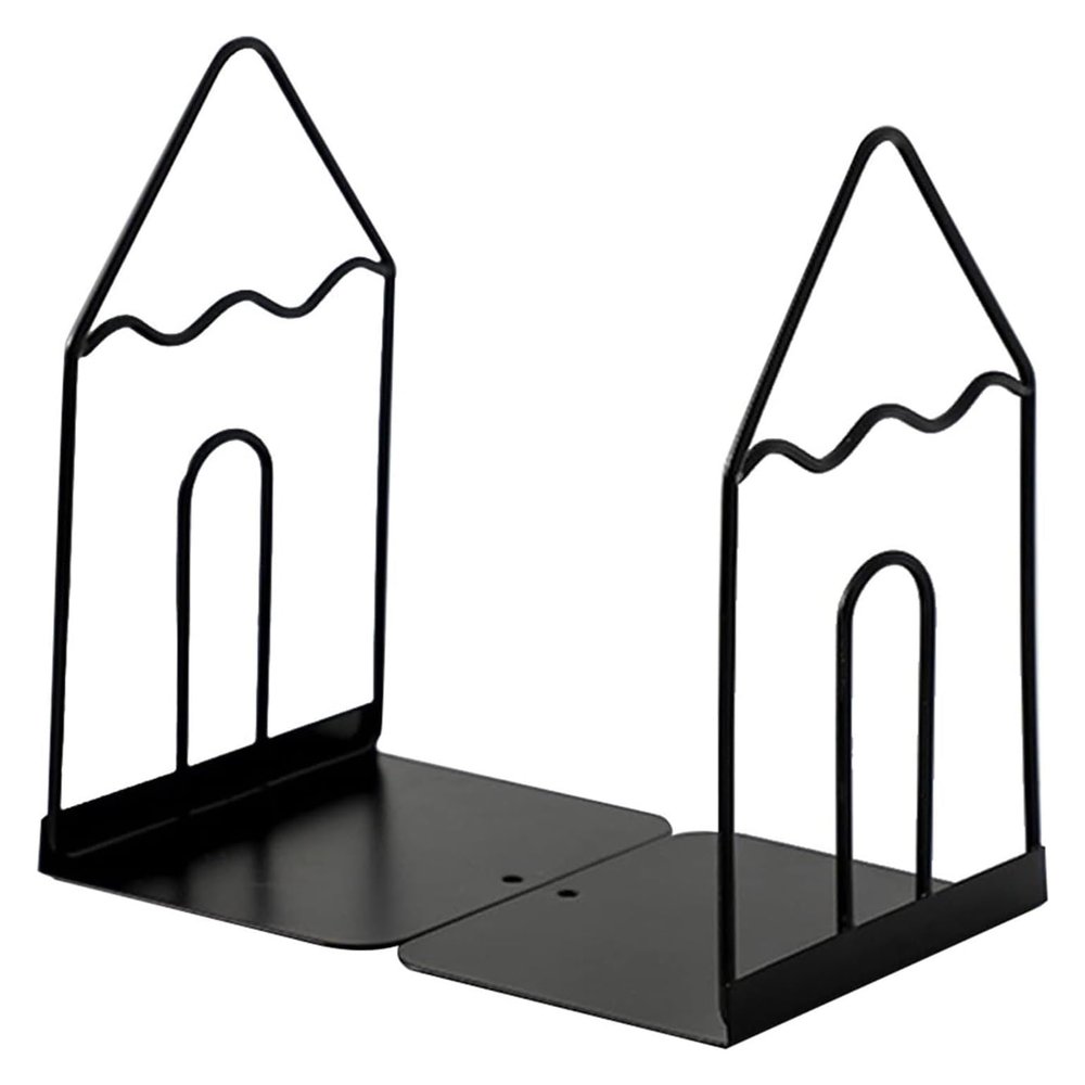 Book Ends Nonskid Bookends Iron Bookend Portable Book Display Rack Shelf Desktop Bookshelf Storage Rack Decoration Vertical Bracket Desk Organize Bookends 1 Pair Bookends Decorative