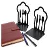 Book Ends Nonskid Bookends Metal Bookends Book Shelf Holder Heavy Books Cloud Spoon Metal Kitchen Cookbook Bookends for Shelves view 2