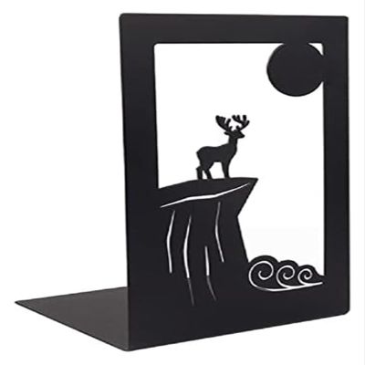 Book Ends Nonskid Bookends Hollow-Out Metal Bookends Hourglass Design Metal Bookends for Office Decorative Book Stoppers Book Holders