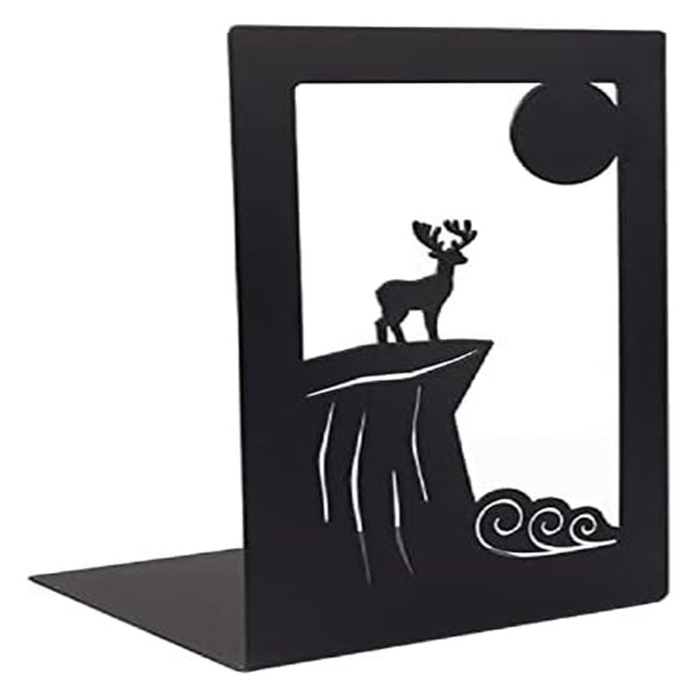 Book Ends Nonskid Bookends Hollow-Out Metal Bookends Hourglass Design Metal Bookends for Office Decorative Book Stoppers Book Holders
