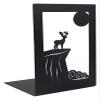 Book Ends Nonskid Bookends Hollow-Out Metal Bookends Hourglass Design Metal Bookends for Office Decorative Book Stoppers Book Holders view 1