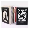 Book Ends Nonskid Bookends Hollow-Out Metal Bookends Hourglass Design Metal Bookends for Office Decorative Book Stoppers Book Holders view 2