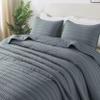 ROARINGWILD Blue Oversized California Cal King Size Quilt Bedding Sets with 2 Pillow Shams, Lightweight Bedspread Coverlet, Quilted Blanket Thin Comforter Bed Cover, 3 Pieces, 118x106 inches view 1