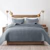ROARINGWILD Blue Oversized California Cal King Size Quilt Bedding Sets with 2 Pillow Shams, Lightweight Bedspread Coverlet, Quilted Blanket Thin Comforter Bed Cover, 3 Pieces, 118x106 inches view 2